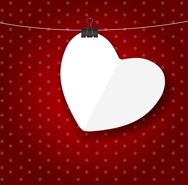 Valentines day paper heart backgroung, vector illustration