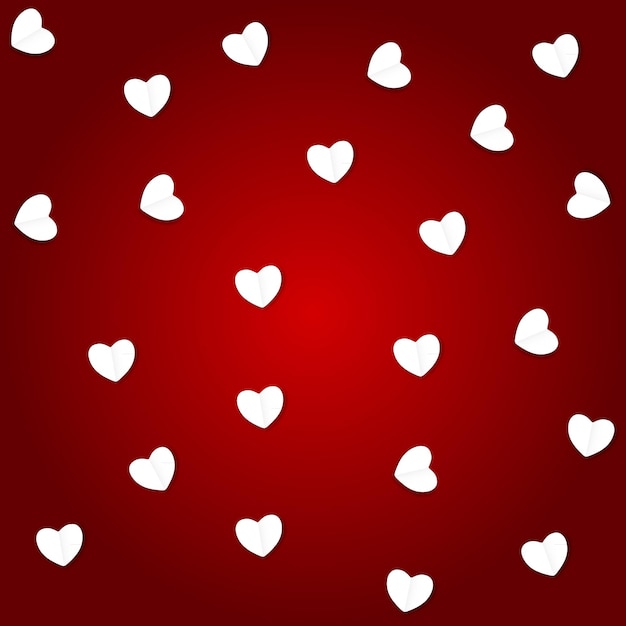 Valentines day paper heart backgroung, vector illustration