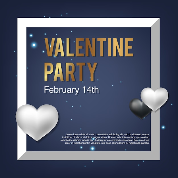 Valentines Day Party Poster Design