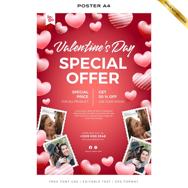 Vector valentines day party social media post premium psd