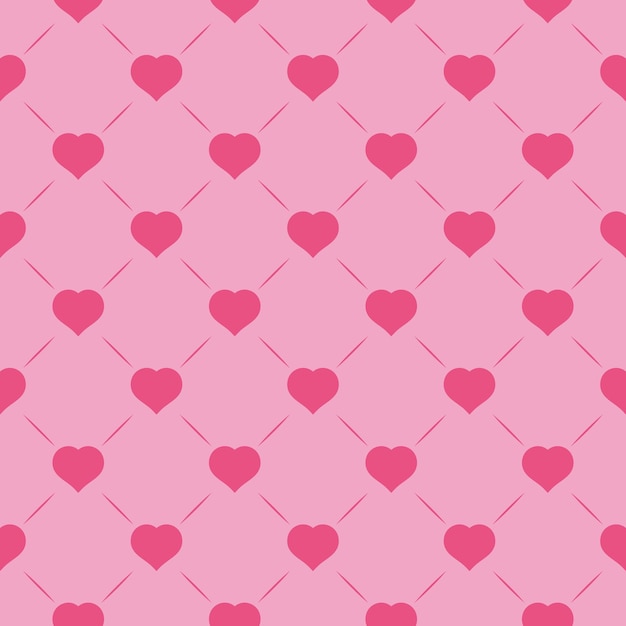 Valentines Day Pink Heart Shape Seamless Pattern vector illustration