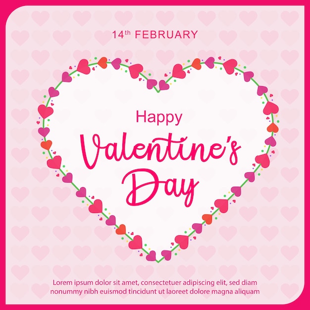 Vector valentines day pink hearts