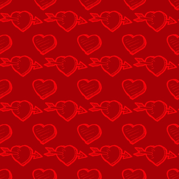 День Святого Валентина красный фон с сердечками