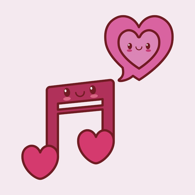 Vector valentines day related kawaii style icon image