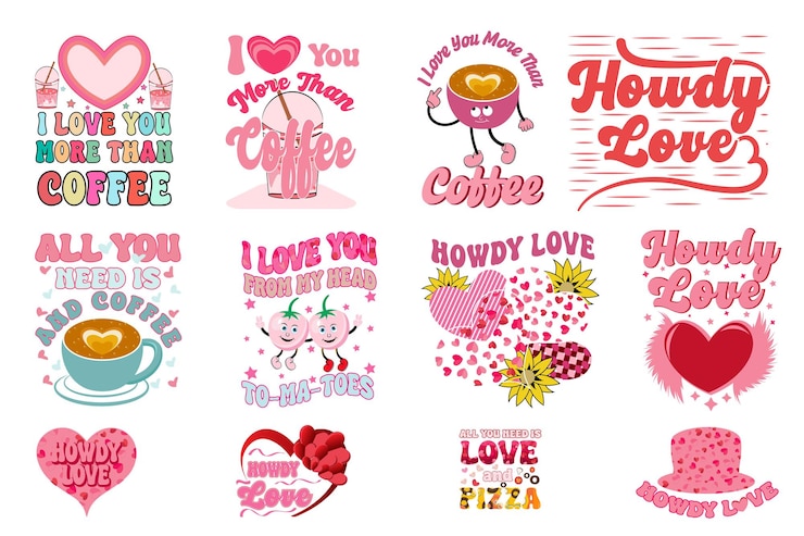 Vector valentines day retro design