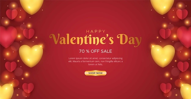 Valentines day sale background design