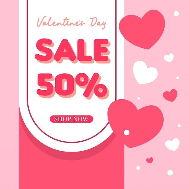 Valentines day sale background illustration