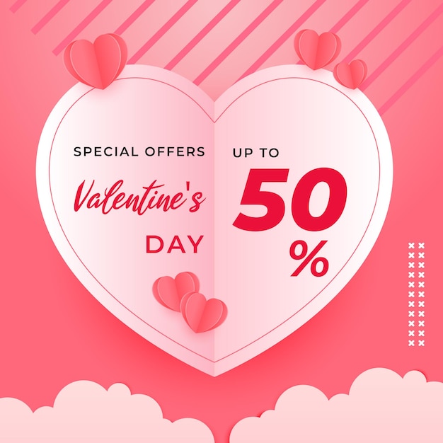 Valentines day sale background with balloons heart pattern Vector illustration Wallpaper flyers