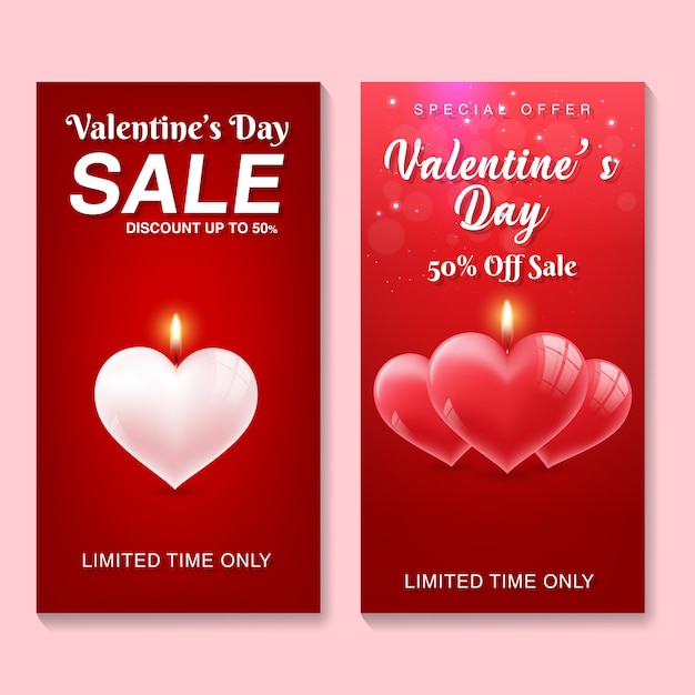 Valentines day sale background with heart shaped balloons