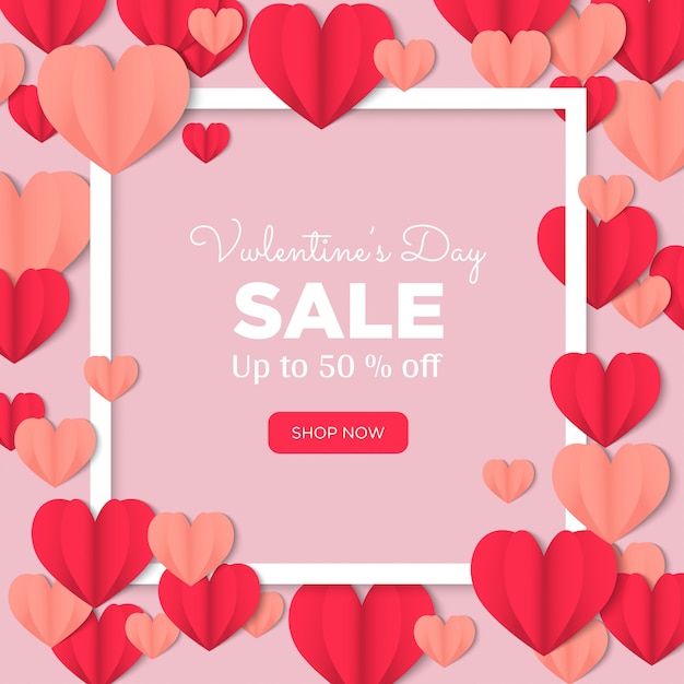 Valentines day sale background