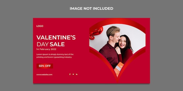 Vector valentines day sale banner template design