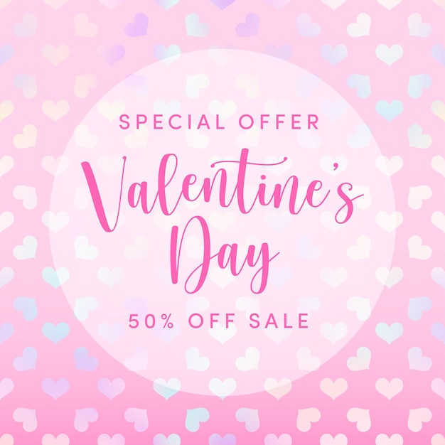Valentines Day sale banner vector vierkant social media poster design valentines day marketing
