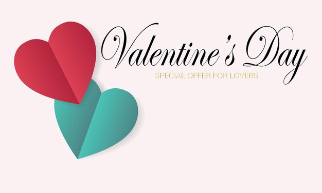 Vector valentines day sale promo web banner vector design