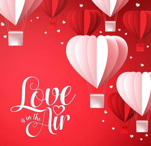 Valentines day sale text vector banner design with love gifts rose and hearts in red pattern