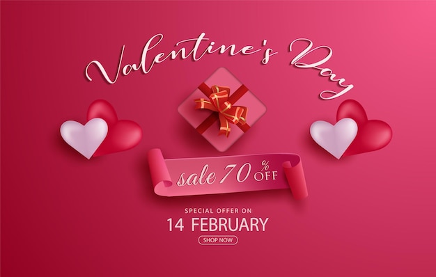 Valentines day sale with special offer and big discount