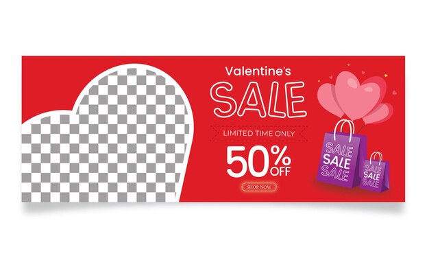 Vettore modello di offerta speciale per le vendite di san valentino