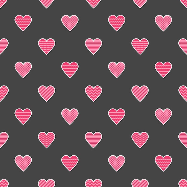 Modello senza cuciture di san valentino solo amore e graziosi guanti a maglia con un cuore