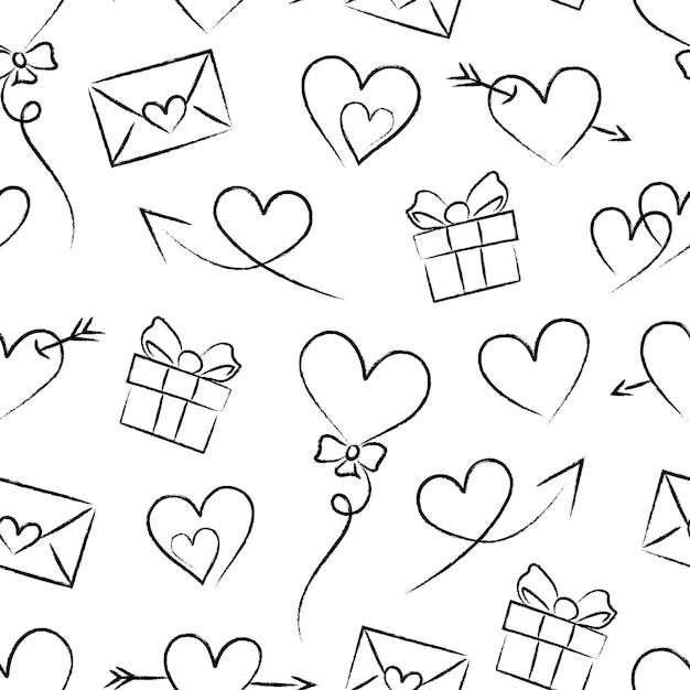 Valentines day seamless pattern vector background