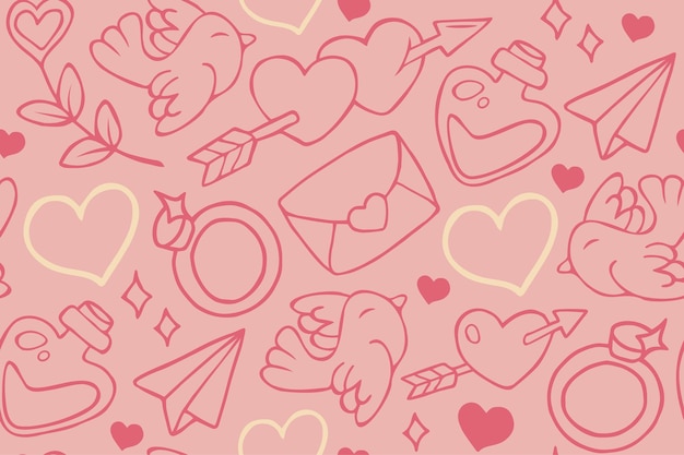 Vector valentines day seamless vector cute pattern