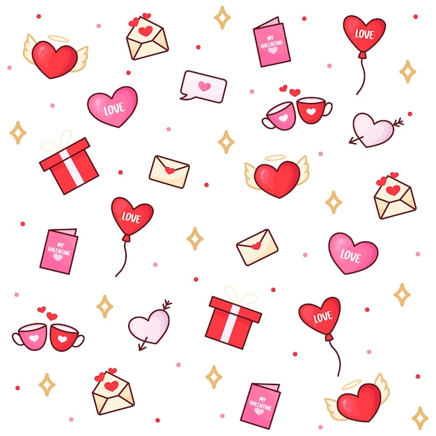 Valentines day seamless vector pattern