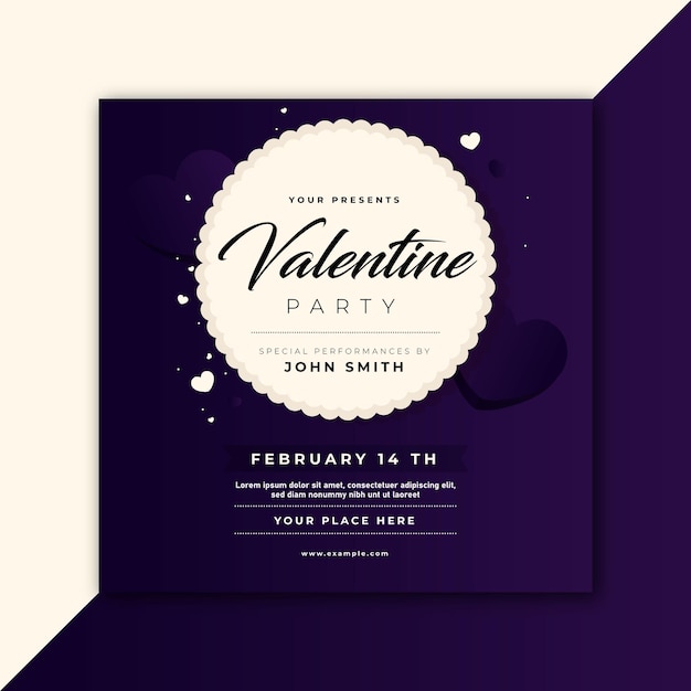 valentines day social media post design template