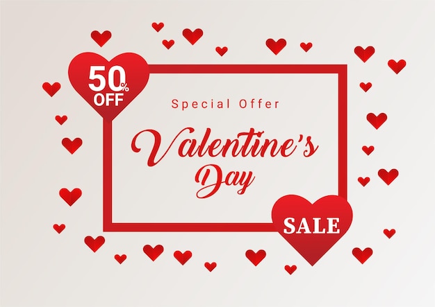 Valentines Day special sale offer banner vector