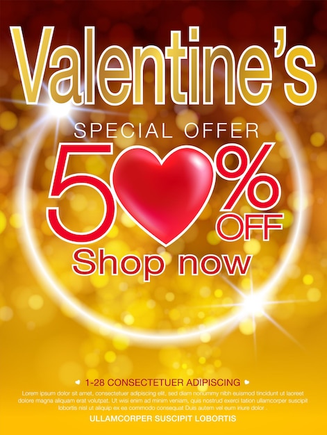 Valentines day special sale offer template