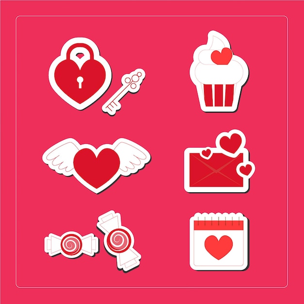 Vector valentines day stickers