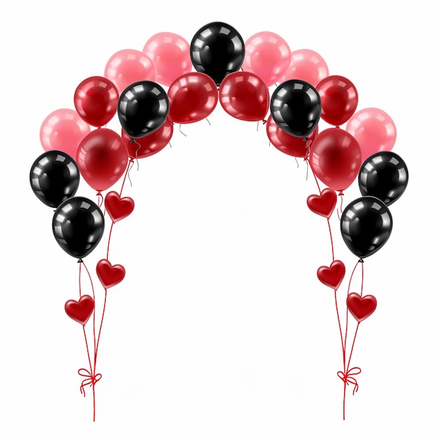 Valentines day themed balloon arch 4