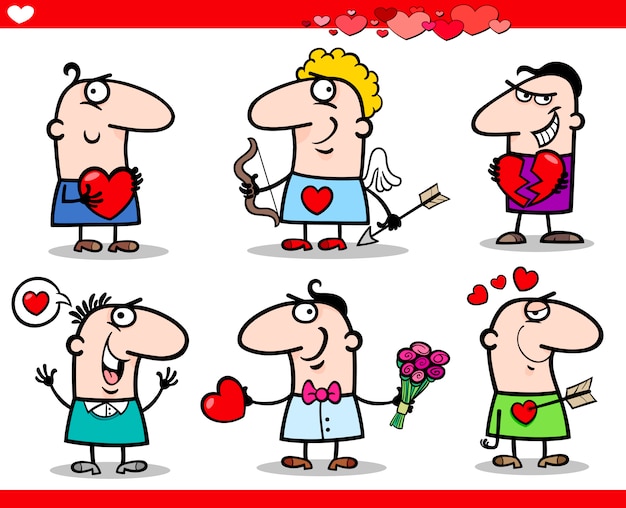 Illustrazione del fumetto di temi di san valentino