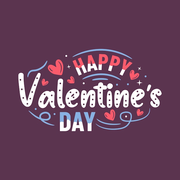 Vector valentines day typography colourful beautiful design