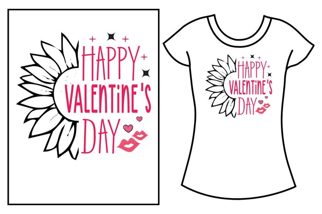 Вектор День святого валентина типография дизайн подарочной футболки