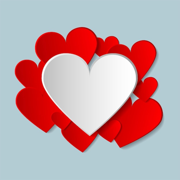 День Святого Валентина вектор творческий фон с бумажными сердечками Абстрактная открытка