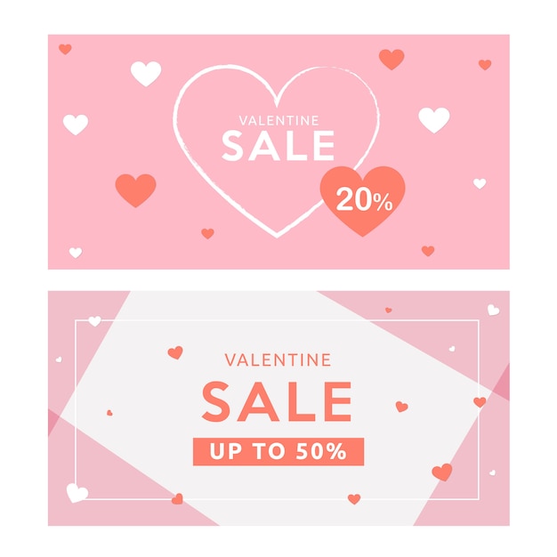 Vettore banner web di san valentino