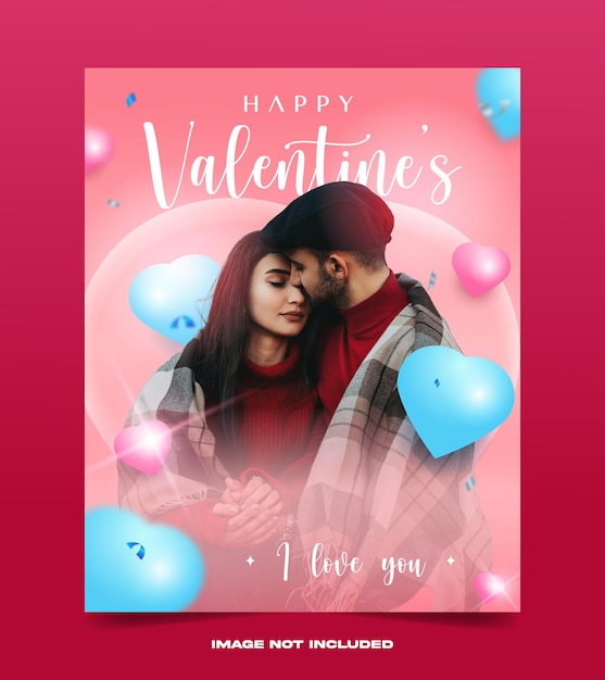Vector valentines day with photos social media post