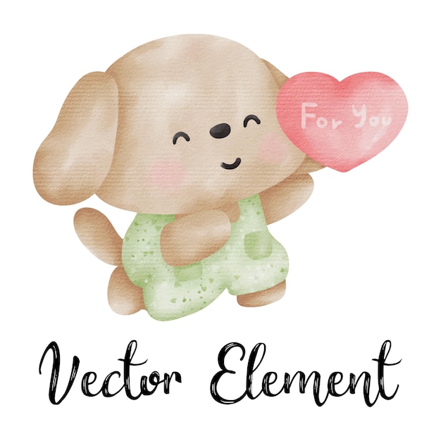 Vector valentines dog6