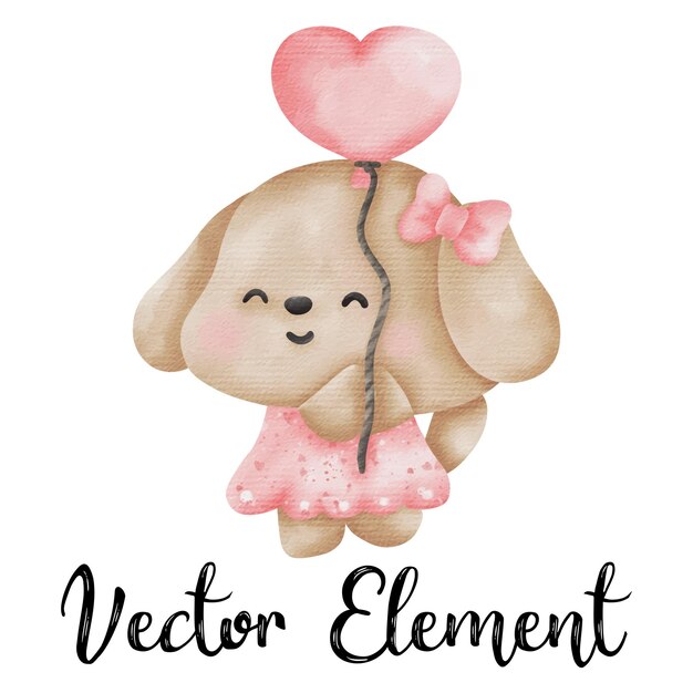 Vector valentines dog