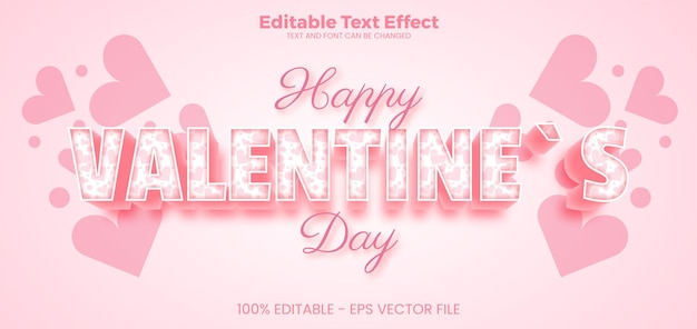 Valentines Editable text effect 3d text effect template