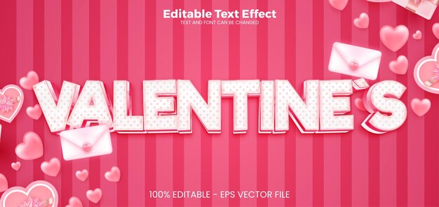 Valentines Editable text effect 3d text effect template