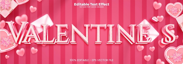 Valentines Editable text effect 3d text effect template