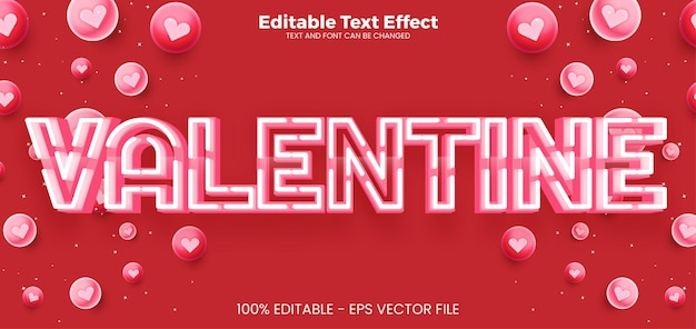 Modello di effetto testo 3d con effetto testo modificabile di san valentino