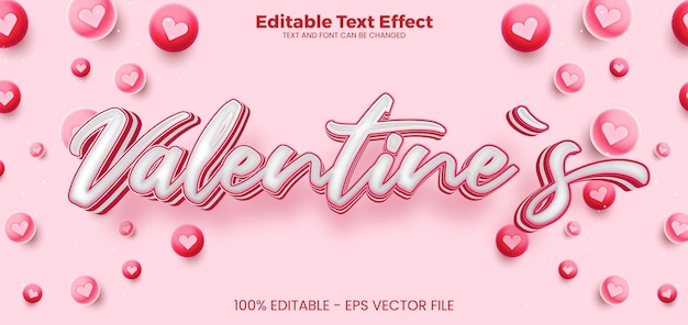 Valentines Editable text effect 3d text effect template