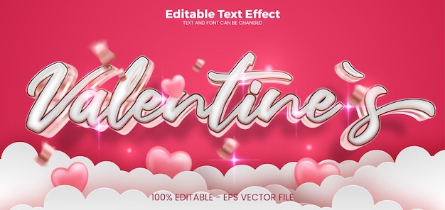 Valentines Editable text effect 3d text effect template