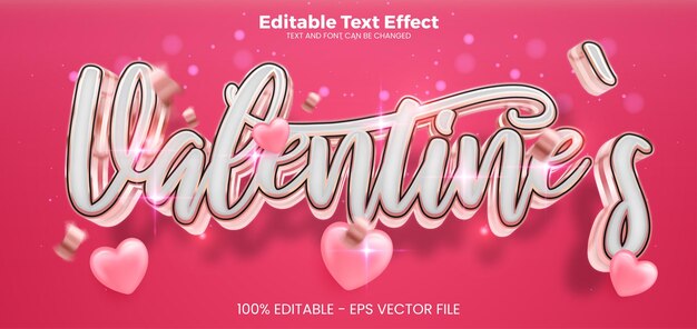 Valentines Editable text effect 3d text effect template