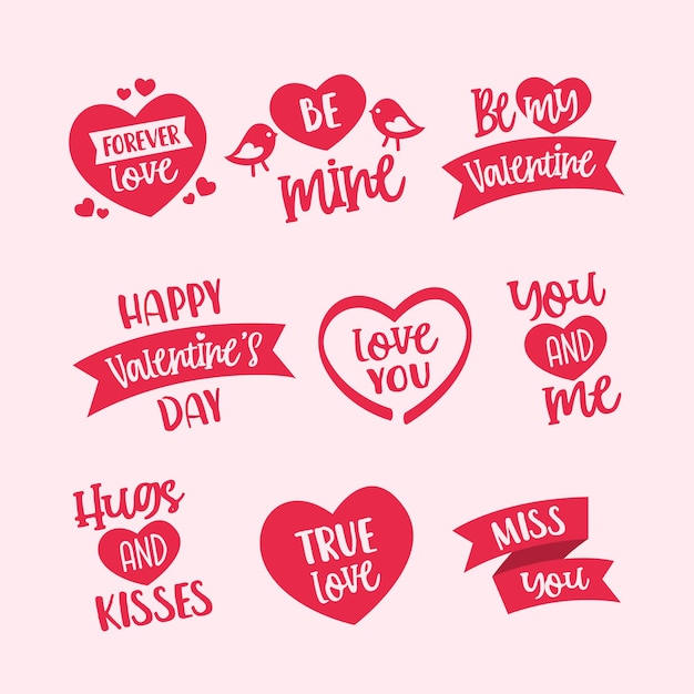 Valentines greeting set collection