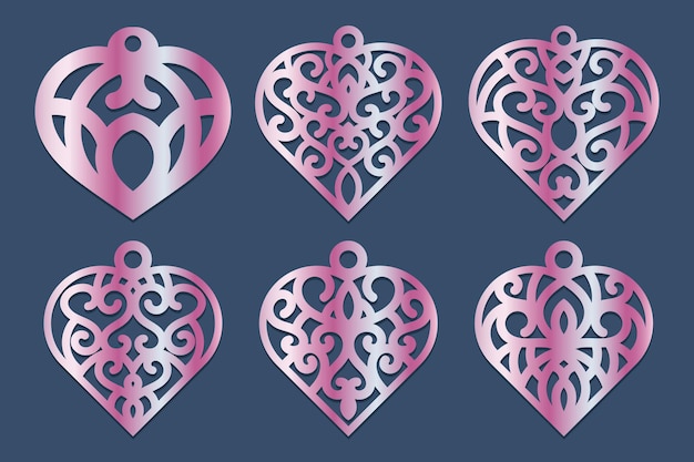 Vector valentines laser cut earrings