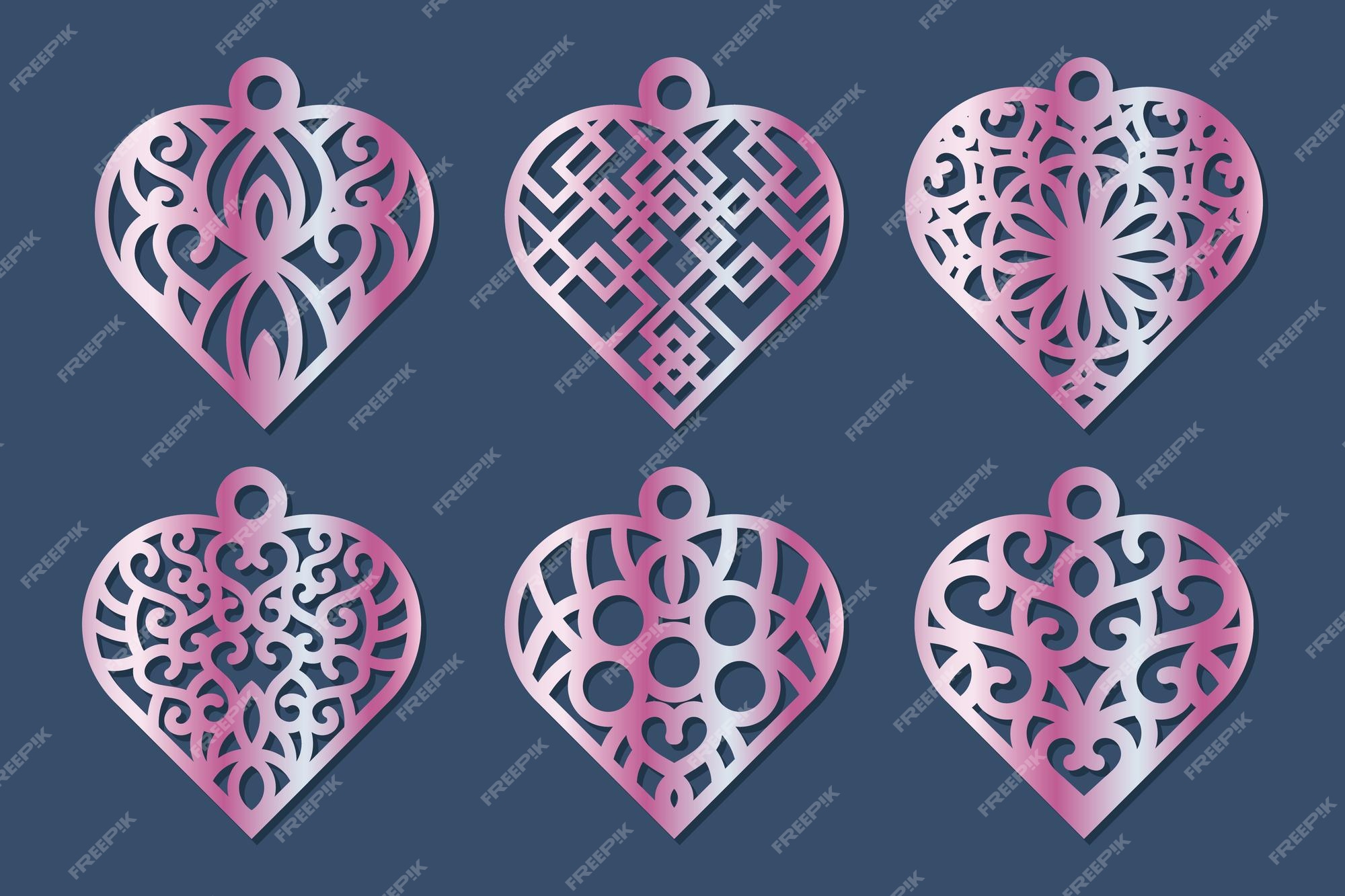 Premium Vector | Valentines Laser Cut Earrings