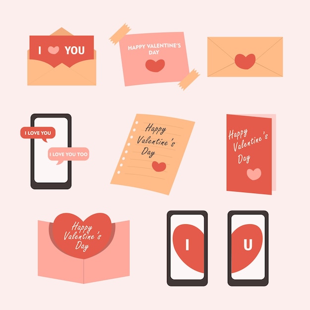 Vector valentines love messeges