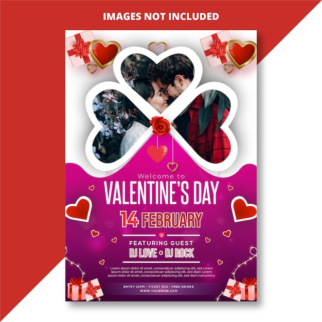Valentines Love Night party flyer templates