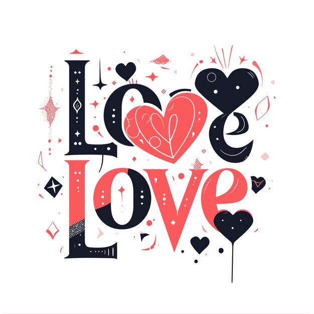 Vector valentines love typography font artwork for tshirt design and romantic lettering